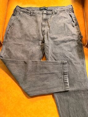 Men's Abercrombie Washed Black/Gray Carpenter Workwear Jeans